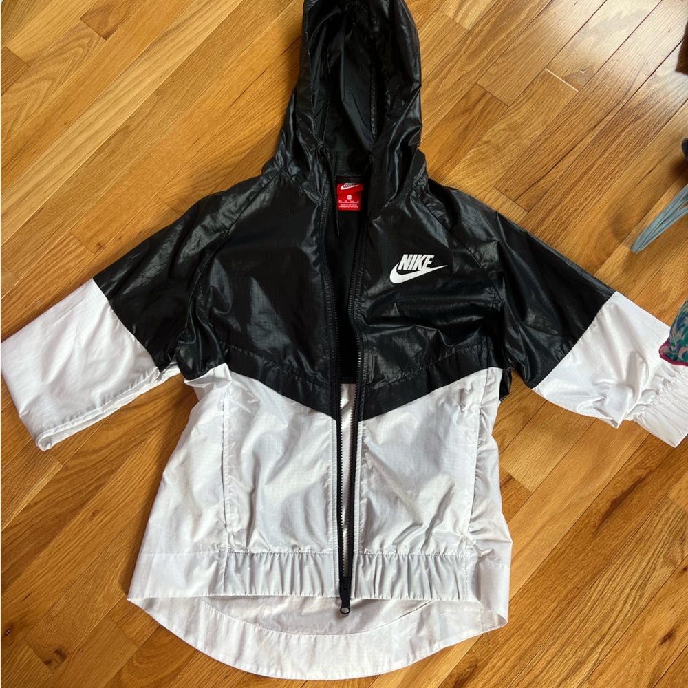nike weather tech jacket with hood black and white